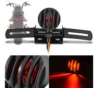 NATGIC Feu Arrière Universel de Moto, Feu de Freinage de Moto 12V avec Support de Plaque d'immatriculation Feu d'arrêt Arrière pour Tous les Types de Motos et de Vélo (Coque Noire et Lentille Rouge)