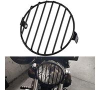 NATGIC Grille de Phare de Moto, Universelle 7" Protecteur de Couvercle de Phare de Moto Grille de Phare de Moto Ronde en Métal pour Vis de Montage Latéral de 8 mm à 10 mm, Moto ou Vélo (Noir)