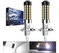 NATGIC H1 Ampoules LED Blanc xenon 1800LM 3014SMD 78-EX avec projecteur à lentille pour projecteur de lumière antibrouillard, 6500K, 12-24V (pack de 2)