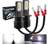 NATGIC H3 Ampoules Antibrouillard LED Haute Puissance 75W Dernières puces Intégrées 3570 CSP 6500K Blanc Xénon et 2400LM pour Ampoules Antibrouillard Feux de Jour DRL Lampe de Conduite (pack de 2)