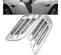 NATGIC Lot de 2 autocollants pour grille d'aération latérale de voiture - Pour tous les modèles - Argenté