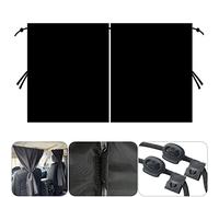 NATGIC Rideau de séparation de Voiture avec Autocollant Magique Amovible Pare-Soleil arrière/latéral pour Camping/SUV/Voiture privée, Accessoires de Camping Noir