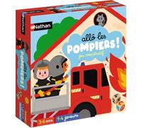 Nathan Allô Les Pompiers - Jeu de Société Coopératif pour Enfants dès 3 Ans | Course Contre Le Feu avec Dés, Échelle 3D et Jetons Flamme - Patience et Esprit d’Équipe - Jeux de Famille