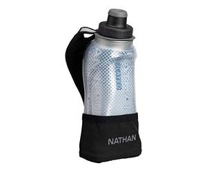 NATHAN Bouteille d'eau de course réglable sans prise en main avec dragonne Quick Squeeze Lite Bouteille d'eau isotherme 355 ml Hydratation réfléchissante