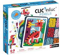 Nathan - Clic'Educ Mosaïques - Malette de Loisirs Créatifs - 6 à 9 Ans | Jeu Éducatif - Activité Manuelle Enfant - Motricité Fine, Concentration, Créativité - 10 Planches, 675 Jetons, 9 Couleurs