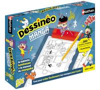 Nathan - Dessinéo Manga , Tablette Dessin Enfant dès 9 ans , Tablette Lumineuse pour Créer Ses Manga , Mangaka , Loisir Créatif Enfant , Apprendre à Dessiner , Méthode Pas à Pas , 380 modèles