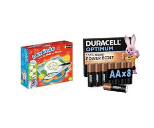 Nathan - Dessineo Mon Atelier de Dessins, Tablette a Dessin Enfant, Projecteur Dessin, Apprendre a Dessiner Par Étape + DURACELL Optimum Piles AA (Lot de 8) - Piles Alcalines 1,5V