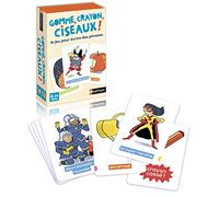 Nathan - Gomme Crayon Ciseaux - Jeu de cartes éducatif pour apprendre à écrire dès 6 ans, Taille unique