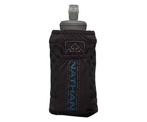 Nathan Grip Gourde Souple sans BPA avec Poche Bleu 18 oz, Noir 510 g, 18oz
