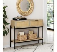 Nathan James Virgo Console de rangement en bois pour entrée, couloir ou salon, chêne clair/noir