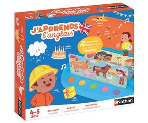 Nathan - J'apprends l' Anglais - Jeu Éducatif Interactif - 4 à 6 Ans | Mallette Interactive - Apprendre l' Anglais - 30 Comptines, 120 Mots de Vocabulaire - Phrases du Quotidien - Maternelle