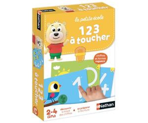Nathan - La Petite Ecole - 1 2 3 à Toucher - Découvrir le Tracé des Chiffres, Se préparer à l'Ecriture - Jeu Educatif - Coffret de 6 Jeux Progressifs - Pour Enfants de 2 à 4 ans