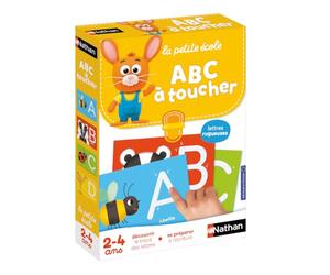 Nathan - La Petite Ecole ABC à Toucher - Découvrir le tracé des Lettres, Se préparer à l'Ecriture - Jeu Educatif Sur Le Thème Des Animaux - Coffret de 6 Jeux Progressifs - Pour Enfants de 2 à 4 ans