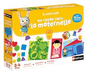 Nathan - La Petite École - en Route vers la Maternelle - 2-4 Ans | 10 Jeux Éducatifs et Progressifs Enfant - Langage, Schéma Corporel, Couleurs, Formes, Attention Visuelle - Petite Section