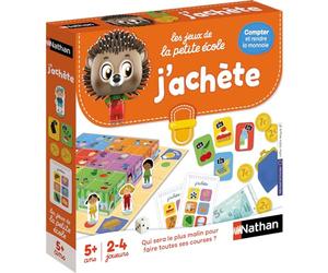 Nathan - La Petite École - J'achète - Jeu de Société Educatif - Dès 5 Ans | Jeu de Plateau Ludique Enfant - Jeu de la Marchande - Compter, Rendre la Monnaire - Maternelle, CP - 2 à 4 Joueurs - 20 Min