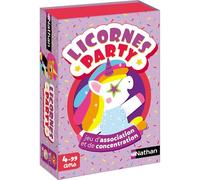 Nathan - Licornes Party , Jeu de Cartes Pour Enfant dès 4 ans , Jeu d'Association et Mémoire , thème Licornes , Règles Simples , Famille et Enfants , 2 joueurs, Violet