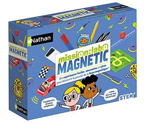 Nathan Mission Labo Magnetic - Kit scientifique et éducatif avec expériences sûres et amusantes - Enfants dès 6 ans, Multicolore, 31 x 7 x 22 cm