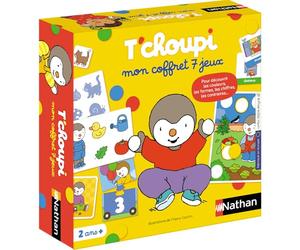 Nathan Mon Coffret 7 Jeux T'Choupi, Coffret Educatif pour Enfants | Activités Ecole Maternelle et Apprentissage, Mémo, Loto, Jeu des Couleurs, Chiffres, Contraires, Association - dès 2 Ans