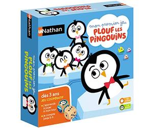 Nathan - Mon Premier Jeu Plouf Les Pingouins - Jeu Coopératif - Je compte jusqu'à 6 - A Jouer Seul ou en Famille - Se Joue de 1 à 4 Joueurs - Pour Enfants à partir de 3 ans