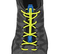 Nathan NS1171 Lacets pour Course à Pied réfléchissants, Jaune sécurité/Bleu électrique, Taille Unique