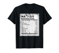 Nathan Nutrition Facts Funny Name Humour Surnom T-Shirt