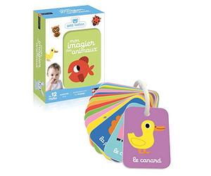 Nathan - Petit Nathan - Mon Imagier des Animaux - Jeu Éducatif - 12 Mois | Jouet Bébé Fille Garçon - Imagier Animaux Sauvages et de la Ferme - Développe Langage, Motricité Fine - Cadeau Bébé 1 An