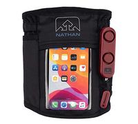 Nathan Phone Armband Case with Personal Alarm Ripcord Included. See-Thru Touchscreen Pocket with Headphone Port. SafeRun Siren in Case of Emergency 120DB. For Running, Waking, Hiking, Biking and more.