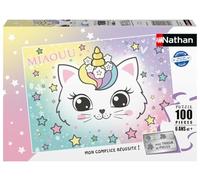 Nathan - Puzzle 100 pièces - Chaton Arc-en-Ciel | Fille ou garçon dès 6 ans - Puzzle de qualité supérieure - Carton épais et résistant - Trieur à 3 compartiments inclus
