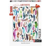Nathan puzzle 1000 p - Aquarelles de plumes