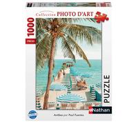 Nathan Puzzle 1000 pièces Antibes par Paul Fuentes 70 x 50 cm Turquoise/Beige