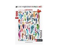 Nathan - Puzzle 1000 pièces - Aquarelles de plumes - Adultes et enfants dès 14 ans - Puzzle de qualité supérieure - Encastrement parfait - Collection Artiste - 87640