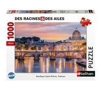 Puzzle 1000 pièces Ravensburger Nathan Collection Evasion Basilique Saint-Pierre Vatican « Des Racines et des Ailes » Multicolore