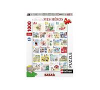 Nathan - Puzzle 1000 pièces - L'abécédaire de Babar | Adulte et enfant dès 14 ans - Puzzle de qualité supérieur - Pièces uniques et assemblage parfait - Détente et relaxation