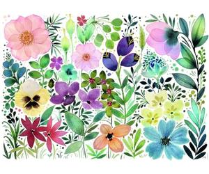 Nathan - Puzzle 1000 pièces - L'herbier des jolies fleurs aquarellées - Jennifer Lefèvre - Adultes et enfants dès 14 ans - Puzzle de qualité supérieure - Collection Carte Blanche - 12000894