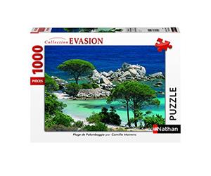 Nathan - Puzzle 1000 pièces - Plage de Palombaggia, Corse du Sud - Adultes et enfants dès 14 ans - Puzzle de qualité supérieure - Collection Évasion - 87459