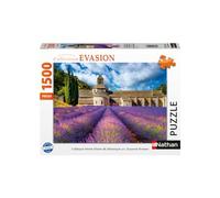 Nathan - Puzzle 1500 pièces -L'abbaye Notre-Dame de Sénanque - Adultes et Enfants dès 14 Ans - Puzzle de qualité supérieure - Collection Évasion - 12000944, Vert, Marron