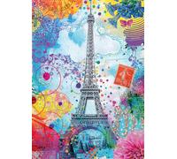 Nathan Puzzle 1500 pièces – Tour Eiffel multicolore – Lars Stewart – Collection Artiste