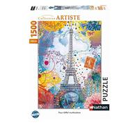 Nathan - Puzzle 1500 pièces - Tour Eiffel multicolore - Lars Stewart - Adultes et enfants dès 14 ans - Puzzle de qualité supérieure - Collection Artiste - 87813