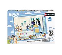 Nathan - Puzzle 30 pièces - dans Le Bain avec Bluey | Fille ou garçon dès 4 ans - Puzzle de qualité supérieure - Carton épais et résistant - Poster à taille réelle inclus
