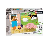 Nathan Puzzle enfant Mes amis de la ferme – 30 pièces – Dès 4 ans – Carton épais et résistant