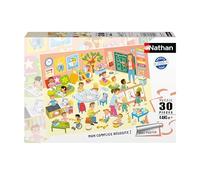 Nathan – Puzzle enfants «Une journée à l'école» – 30 pièces, dès 4 ans – Carton épais 86217