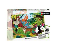 Nathan - Puzzle 45 pièces - Les Animaux de la Jungle | Fille ou garçon dès 5 ans - Puzzle de qualité supérieure - Carton épais et résistant - Poster à taille réelle inclus