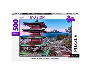 Nathan - Puzzle 500 pièces - Au cœur du Japon - Takashi Komatsubara - Adultes et enfants dès 12 ans - Puzzle de qualité supérieure - Collection Evasion - 87154