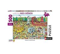 Nathan - Puzzle 500 pièces - Charlie à la fête foraine - Où est Charlie ? - Adultes et enfants dès 12 ans - Puzzle de qualité supérieure - Collection Mes Héros - 87114