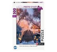 Nathan - Puzzle 500 pièces - Chemin des lanternes - Diego Hernandez - Adultes et enfants dès 12 ans - Puzzle de qualité supérieure - Collection Photo d'Art - 87282