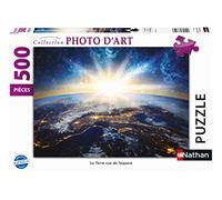 Nathan - Puzzle 500 pièces - La Terre vue de l'espace - Adultes et enfants dès 12 ans - Puzzle de qualité supérieure - Encastrement parfait - Collection Photo d'Art - 87319