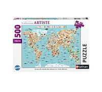 Nathan - Puzzle 500 pièces - Le tour du monde des saveurs - Julie Mercier - Adultes et enfants dès 12 ans - Puzzle de qualité supérieure - Collection Artiste - 87290
