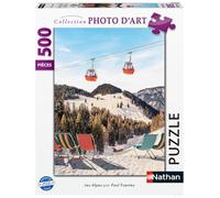 Nathan - Puzzle 500 pièces - Les Alpes - Paul Fuentes Design | Adulte et enfant dès 12 ans - Puzzle de qualité supérieur - Pièces uniques et assemblage parfait - Détente et relaxation