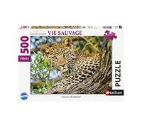 Nathan - Puzzle 500 pièces - Les Yeux du léopard - Adultes et Enfants dès 12 Ans - Puzzle de qualité supérieure - Encastrement Parfait - Collection Vie Sauvage - 87316