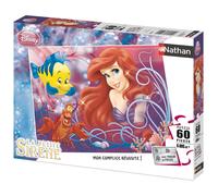 Nathan - Puzzle enfants - 60 pièces - Jolie petite sirène - Disney Ariel - Fille ou garçon dès 6 ans - Puzzle de qualité supérieure - Carton épais et résistant - Princesses - 86634